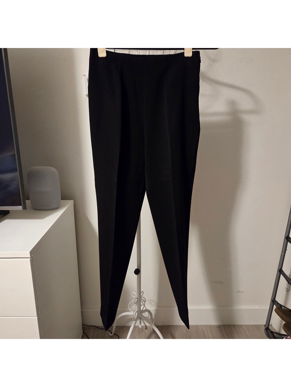 Piazza Sempione Audrey Black Textured Cigarette Pants Made in Italy Size 2